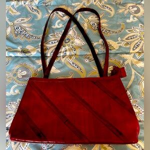 Red Leather Diagonal Bag